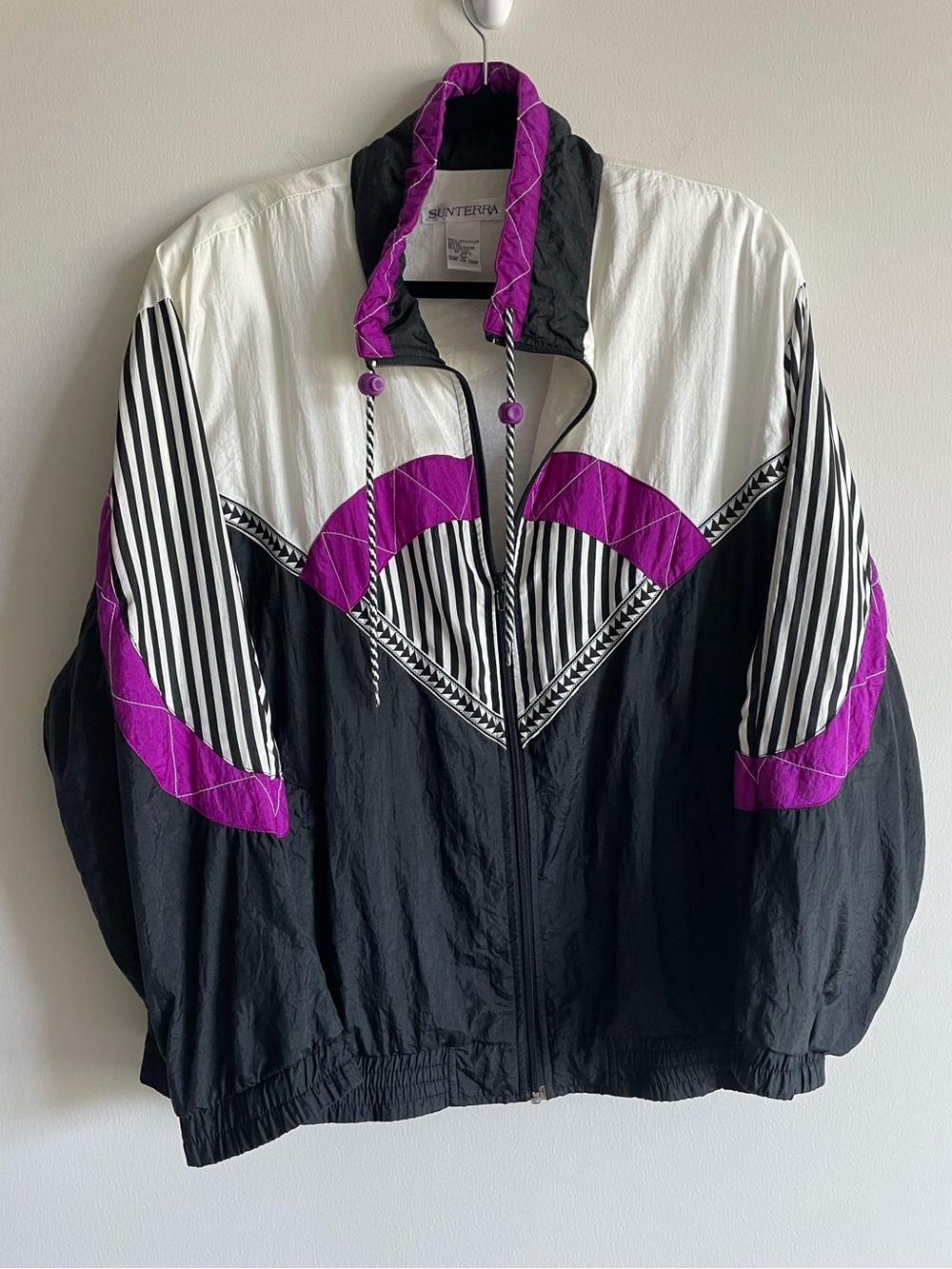 Sunterra Vintage 80s 90s windbreaker jacket retro costume L